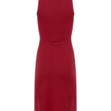 The Kōr Organic Cotton Ribbed Pinafore Dress in Merlot