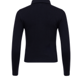 The Kōr Ribbed Knit Organic Cotton Polo in Black