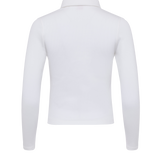 The Kōr Ribbed Knit Organic Cotton Polo in White