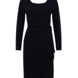 The Kōr Organic Cotton Ribbed Knit Tied Dress in Black