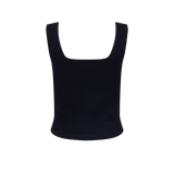 The Kōr Ribbed Knit Organic Cotton Sleeveless Top in Black