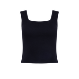 The Kōr Ribbed Knit Organic Cotton Sleeveless Top in Black