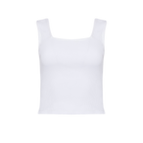 The Kōr Ribbed Knit Organic Cotton Sleeveless Top in White