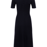 The Kōr Organic Cotton Ribbed Knit Shirt Dress in Black