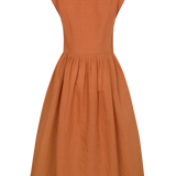 El vestido camisero Kōr terracota de lino y algodón