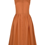 El vestido camisero Kōr terracota de lino y algodón