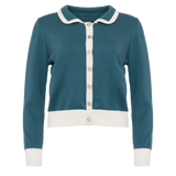 El cárdigan Kōr Teal de algodón orgánico