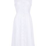 El vestido camisero Kōr blanco Dobby hecho de telas de excedentes