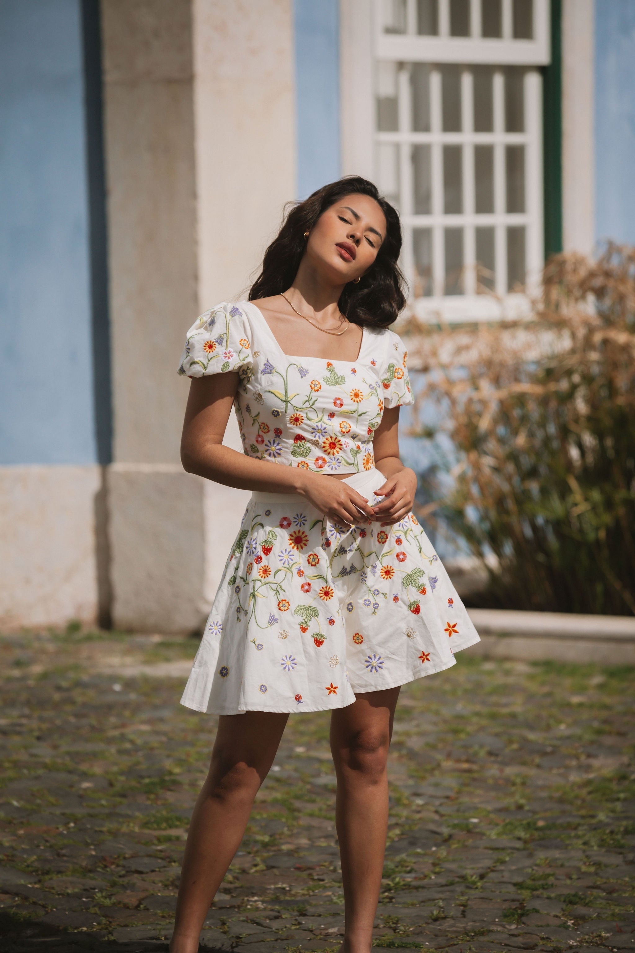 The Organic Cotton Midi Shirt Dress With Pockets In White, Aarabhi London