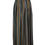 Back view of pleated printed maxi skirt