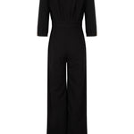 Back view of women's black jumpsuit