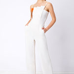 SAFFRON BEADED JUMPSUIT - Aarabhi