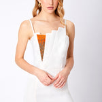 SAFFRON BEADED DRESS - Aarabhi