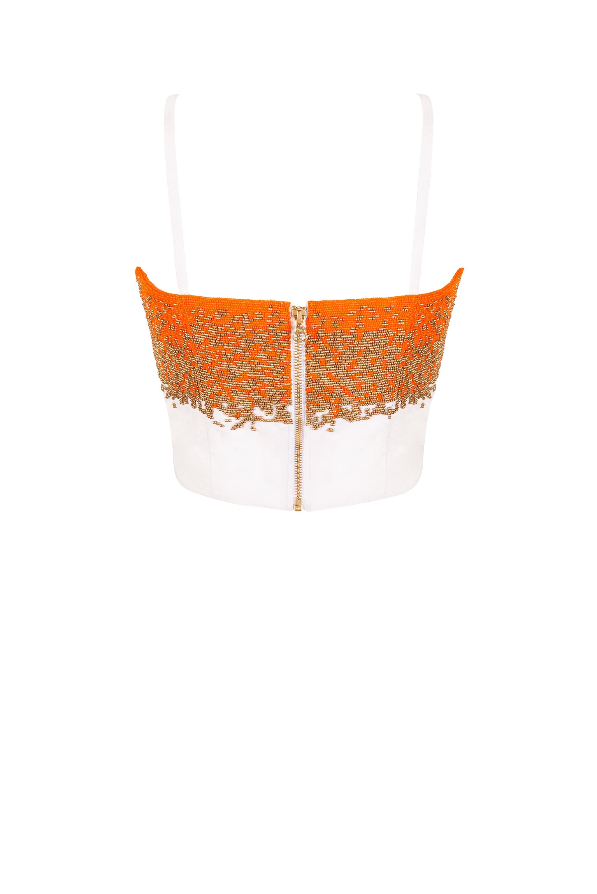 SAFFRON BEADED BRALETTE TOP - Aarabhi