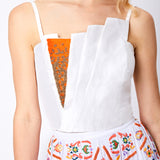 SAFFRON DRAPED BEADED TOP - Aarabhi