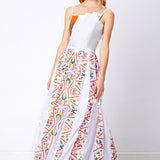 SAFFRON DRAPED BEADED TOP - Aarabhi