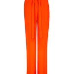 Orange summer trouser with tied belt and pockets