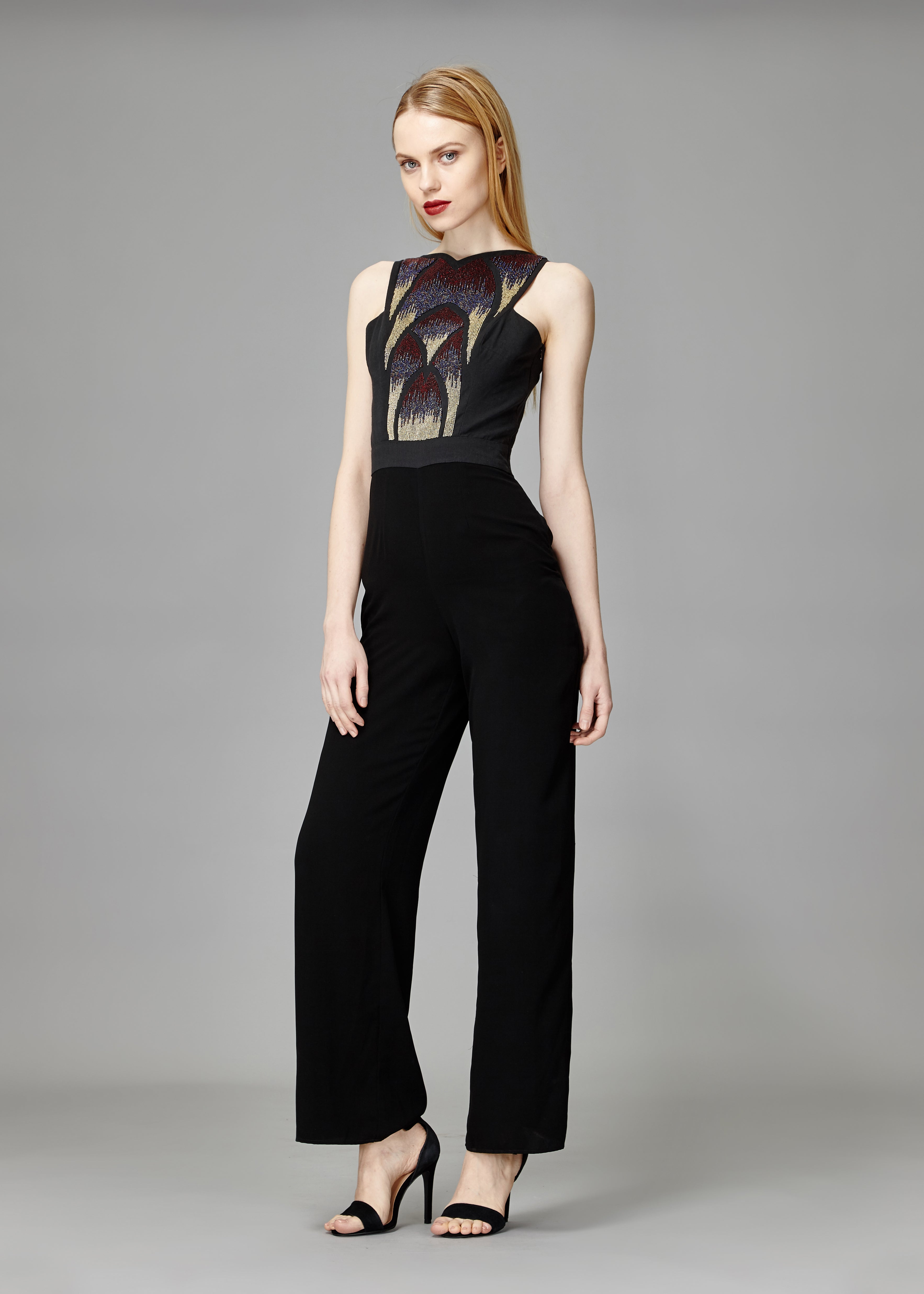 ROSE BEADED JUMPSUIT - Aarabhi