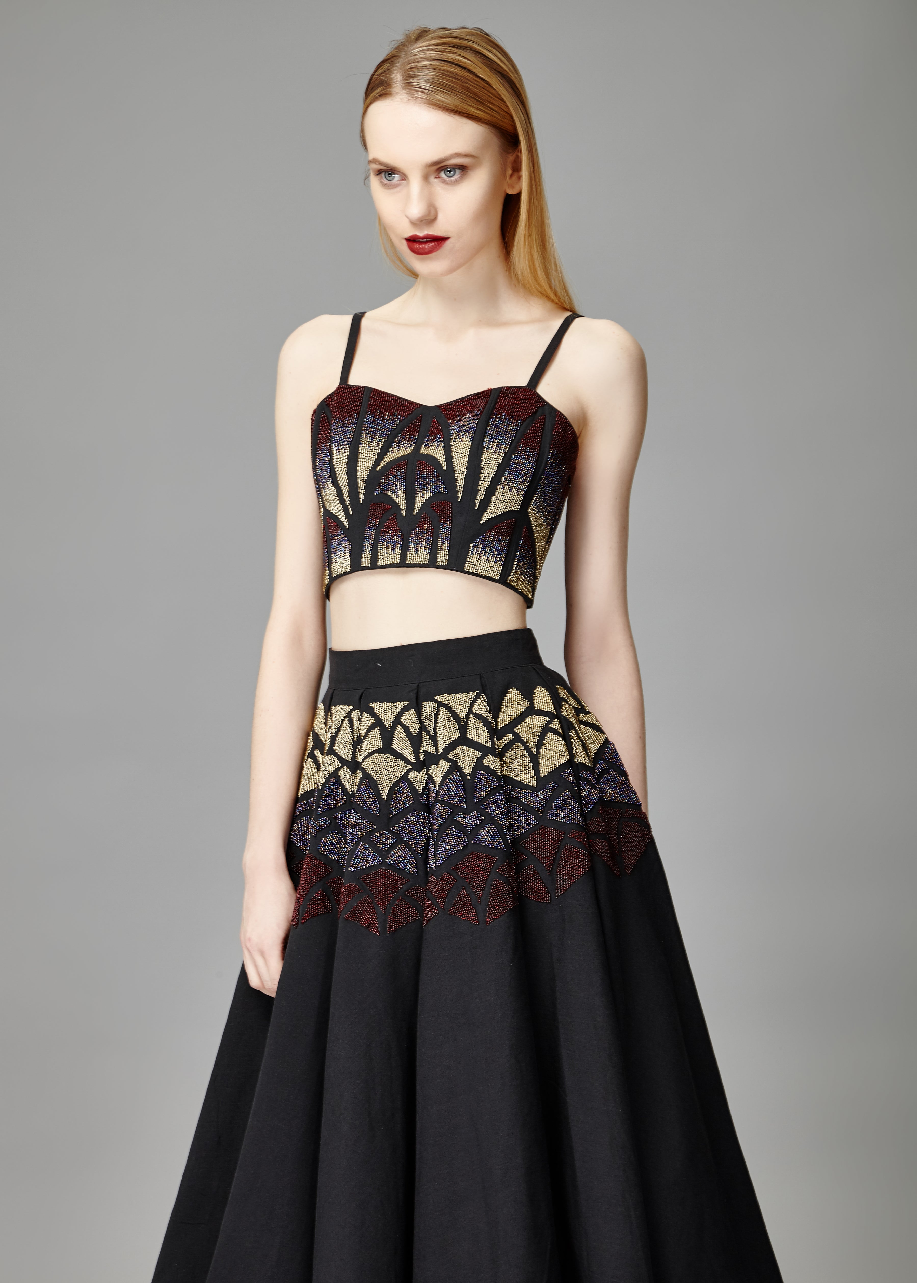 ROSE BEADED CROP TOP - Aarabhi