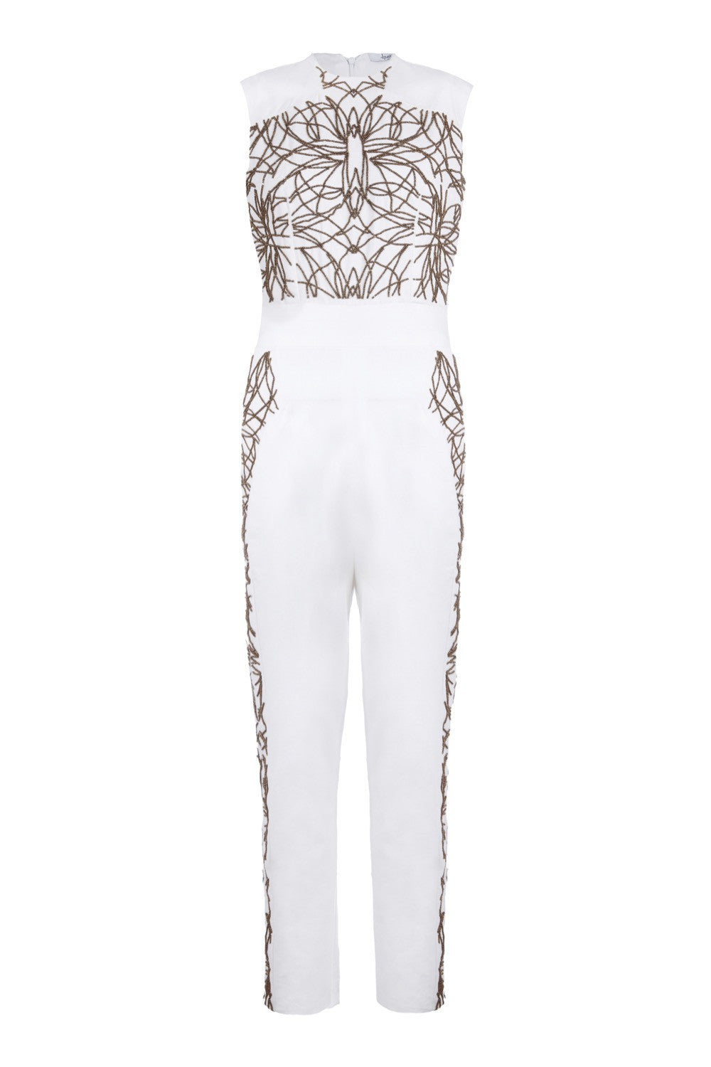 BRONZE BEADED JUMPSUIT - Aarabhi