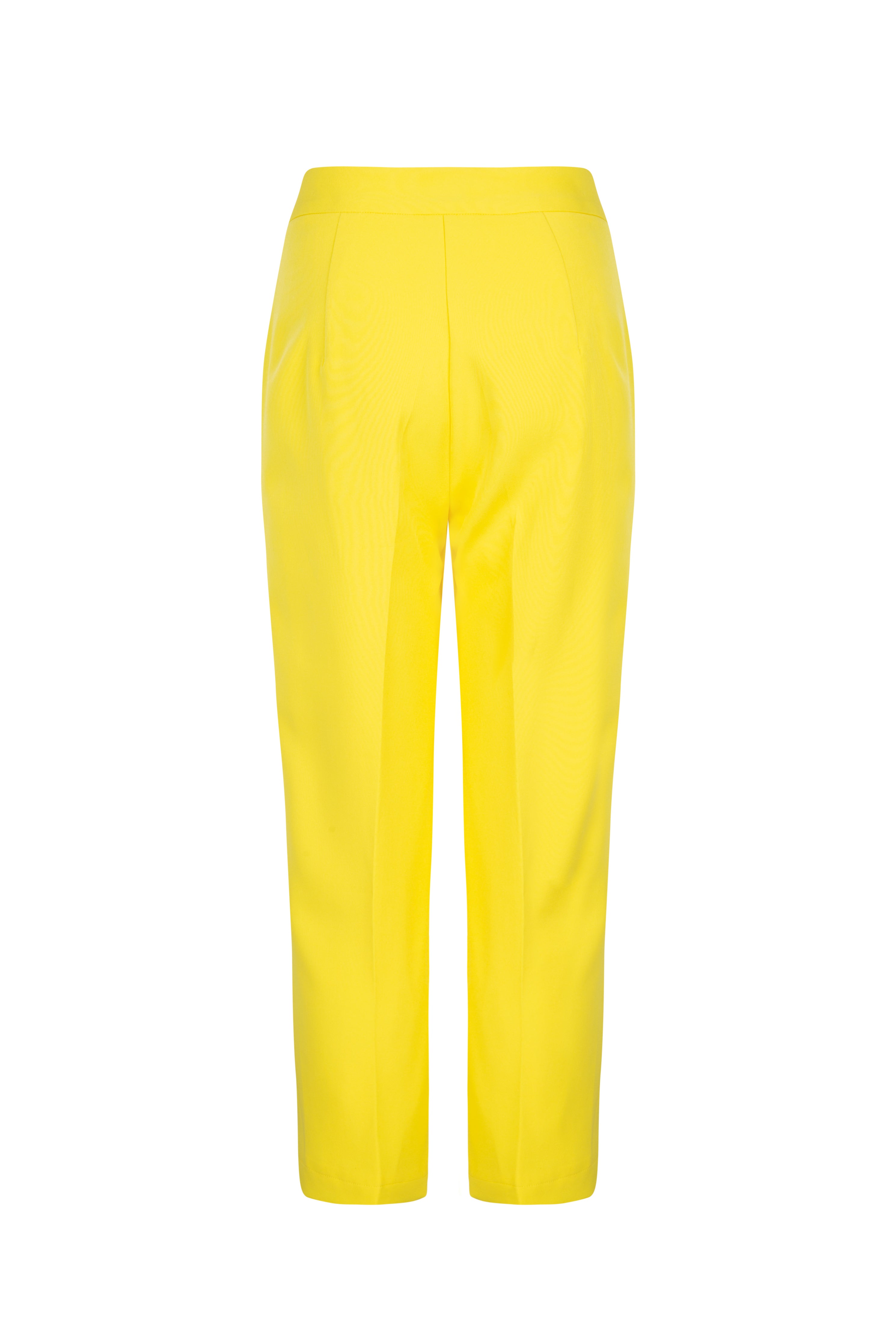Back view of cropped yellow summer trouser