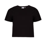 Black organic cotton boxy fit women's T-shirt