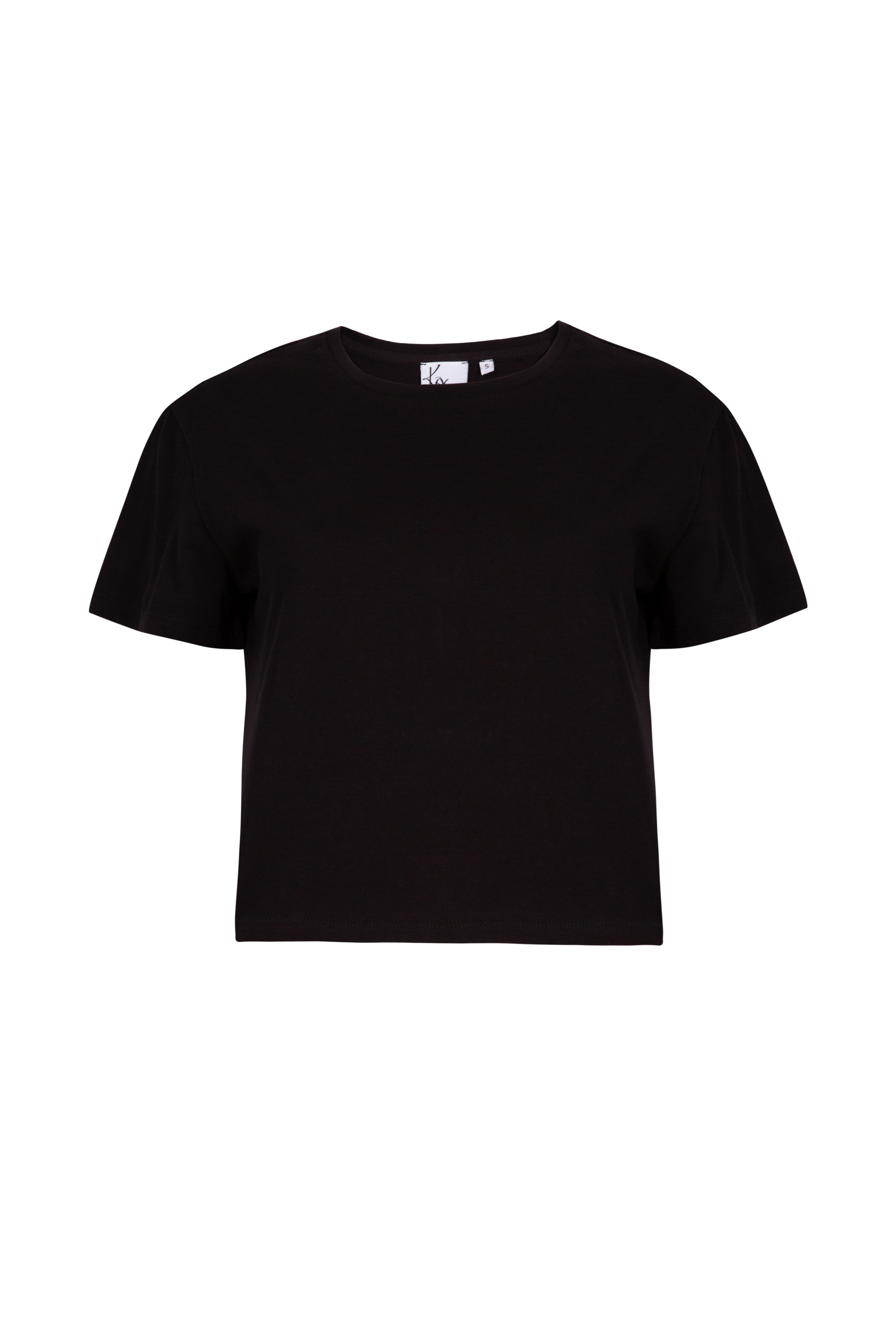 Black organic cotton boxy fit women's T-shirt