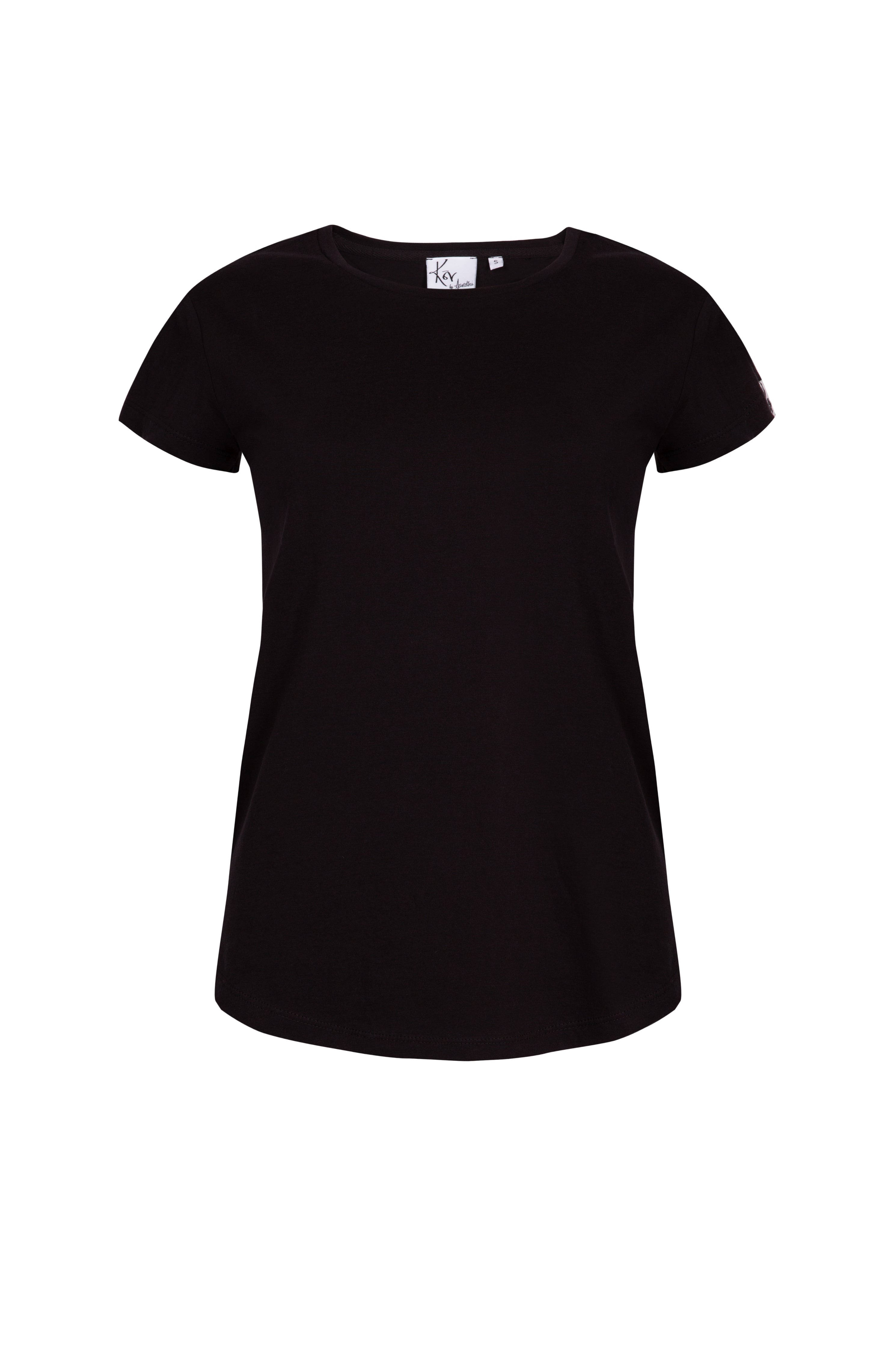 Black fitted organic cotton women's t-shirt