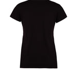 Back of black organic cotton basic fit women's t-shirt