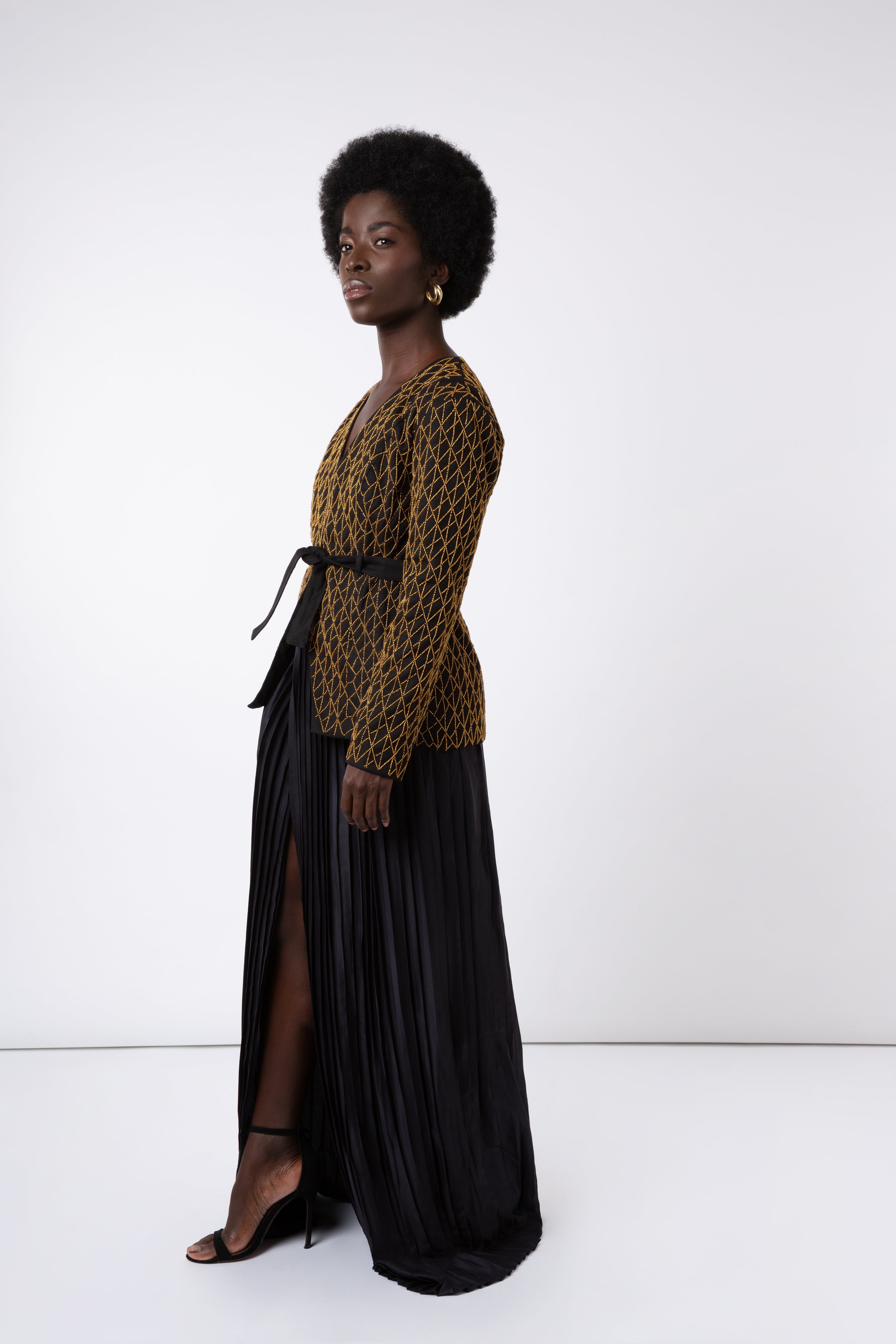 BAMBOO PLEATED MAXI SKIRT - Aarabhi