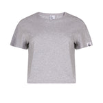 Grey organic cotton cropped boxy fir women's T-shirt