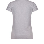 Back of grey organic cotton women's basic fit t-shirt