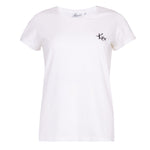 White women's organic cotton t-shirt with logo