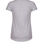 Back of grey fitted organic cotton women's t-shirt