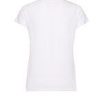 Back of white organic cotton women's t-shirt basic fit